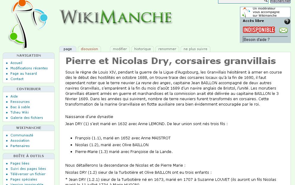 wikidry page relative à Pierre et Nicolas Dry